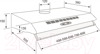 Вытяжка плоская Jetair Sunny 60 2M INX AL