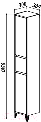 Шкаф-пенал для ванной Belux Лира П35-01К (белый, левый)