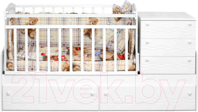 Детская кровать-трансформер Daka Baby Укачайка 05 (белый)