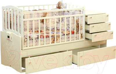 Детская кровать-трансформер Daka Baby Укачайка 05 (ваниль)