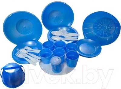 Набор пластиковой посуды Белпласт Пикник с215-2830 (голубой)