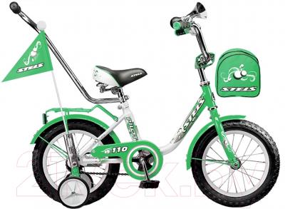 Детский велосипед STELS Pilot 110 2015 (14, белый/зеленый)