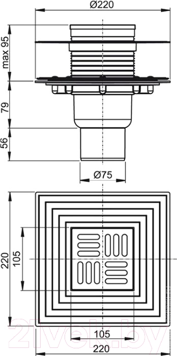 Трап для душа Alcaplast APV4344