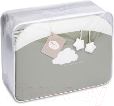 Комплект постельный для малышей Perina Бамбино / ББ4-01.1 (4 предмета, олива)
