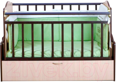 Детская кроватка Daka Baby Укачайка 02 (комбинированный)