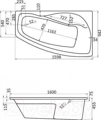 

Ванна акриловая Santek, Майорка XL 160x95 R Базовая