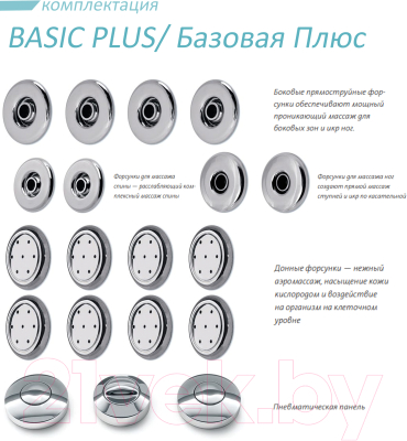 Ванна акриловая Santek Корсика 180x80 Базовая Плюс (1WH112356)