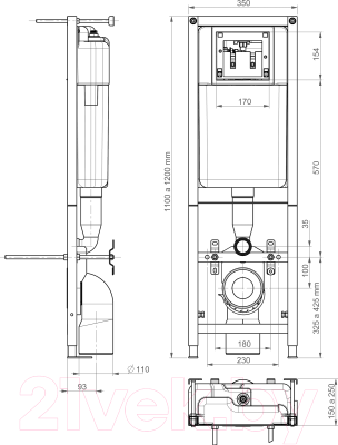 Унитаз подвесной с инсталляцией Cersanit Delfi + Leon (S-SET-DELFI-Leon-Cg-w)