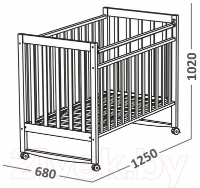 Детская кроватка СКВ 150115 (Митенька, береза)