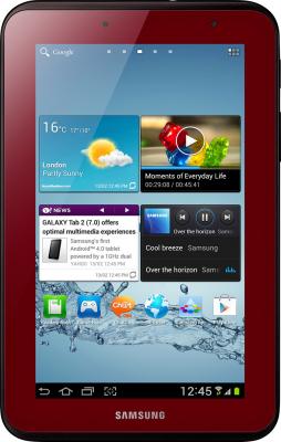 Планшет Samsung Galaxy Tab 2 7.0 8GB 3G Garnet Red (GT-P3100) - фронтальный вид