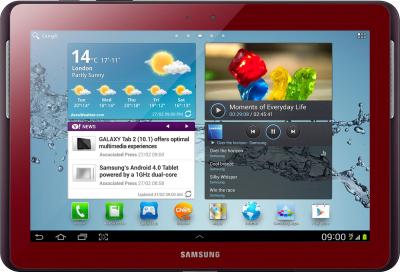 Планшет Samsung Galaxy Tab 2 10.1 16GB 3G Red (GT-P5100) - фронтальный вид