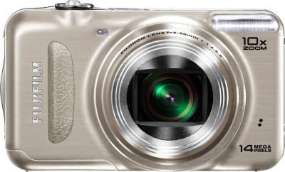 Компактный фотоаппарат Fujifilm FinePix T200 Gold - вид спереди