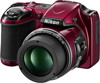 Компактный фотоаппарат Nikon Coolpix L820 Red - общий вид