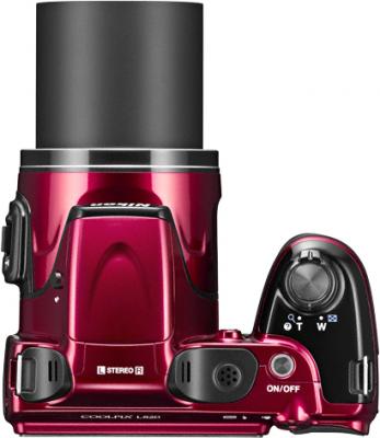 Компактный фотоаппарат Nikon Coolpix L820 Red - вид сверху