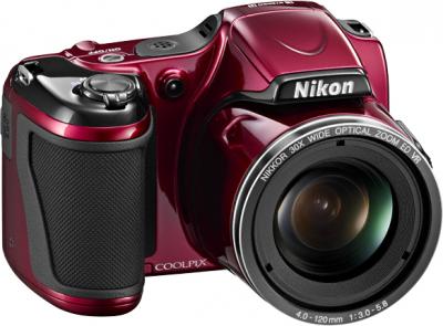 Компактный фотоаппарат Nikon Coolpix L820 Red - общий вид