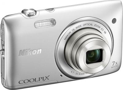 Компактный фотоаппарат Nikon Coolpix S3500 Silver - общий вид