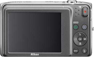 Компактный фотоаппарат Nikon Coolpix S3500 Silver - вид сзади