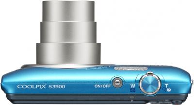 Компактный фотоаппарат Nikon Coolpix S3500 Blue Patterned - вид сверху