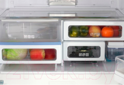 Холодильник с морозильником Sharp SJ-FS97VSL