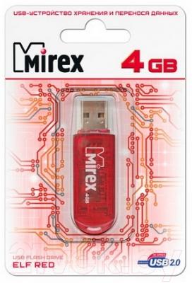 Usb flash накопитель Mirex Elf Red 4GB (13600-FMURDE04)