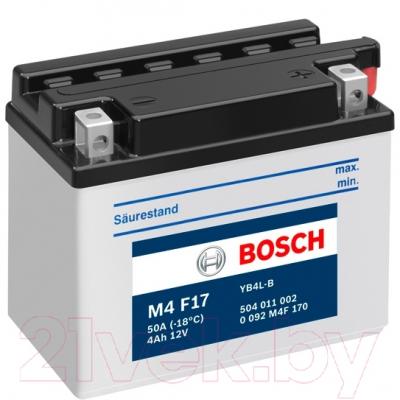 Мотоаккумулятор Bosch M4 YB4L-B 504011002 / 0092M4F170 (4 А/ч)