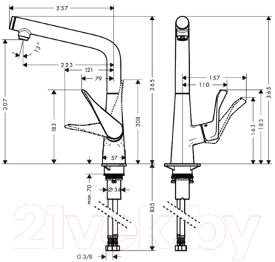 Смеситель Hansgrohe Metris Select 14883800