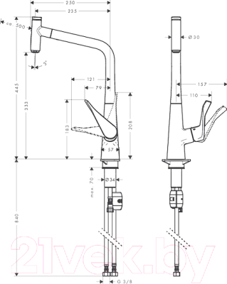 Смеситель Hansgrohe Metris Select 14884800