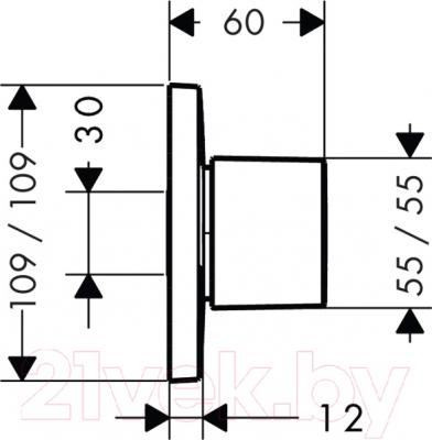 Вентиль скрытого монтажа для смесителя Hansgrohe PuraVida Trio/Quattro 15937000 - схема