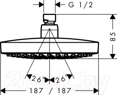 Лейка верхнего душа Hansgrohe Croma Select E 180 2jet 26524000