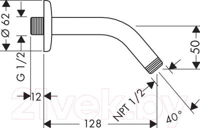 Душевой кронштейн Hansgrohe Hansgrohe 27411000 - схема