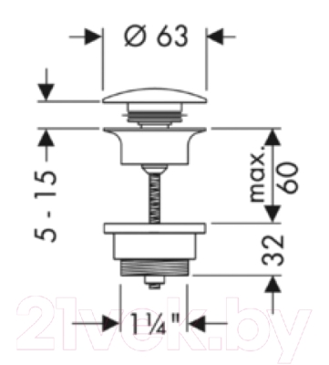 Донный клапан Hansgrohe Push-open 50100000