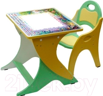 Комплект мебели с детским столом Tech Kids День-ночь 14-381 (салатовый/желтый)
