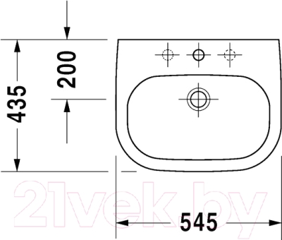 Умывальник Duravit D-Code 54.5x43.5 (0337540000)