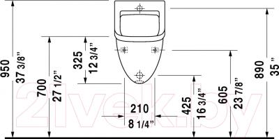 Писсуар Duravit Starck 3 0821350000 - схема