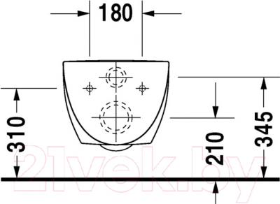 Унитаз подвесной Duravit Architec 2546090064 - схема