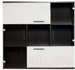 Шкаф навесной Black Red White Domingo B26-SFW2W2K (дуб венге/белый блеск)