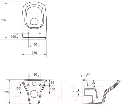 Унитаз подвесной Cersanit Carina Clean On (K31-032)