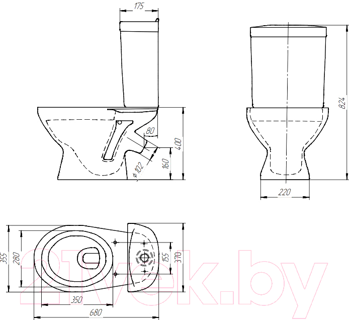 Унитаз напольный Cersanit Mito Best 031 (S-KO-MIR-BES-ST-P-W)