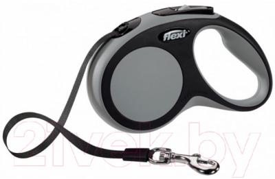 Поводок-рулетка Flexi New Comfort L 5m (ремень серый)