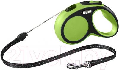 Поводок-рулетка Flexi New Comfort M 5m (трос зеленый)