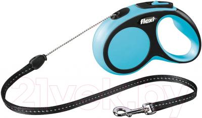 Поводок-рулетка Flexi New Comfort S 5m (трос синий)