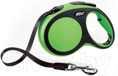 Поводок-рулетка Flexi New Comfort XS 3m (ремень зеленый)
