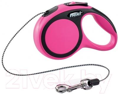Поводок-рулетка Flexi New Comfort XS 3m (трос розовый)