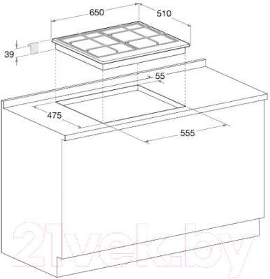 Газовая варочная панель Hotpoint-Ariston DD 642/HA(MR)