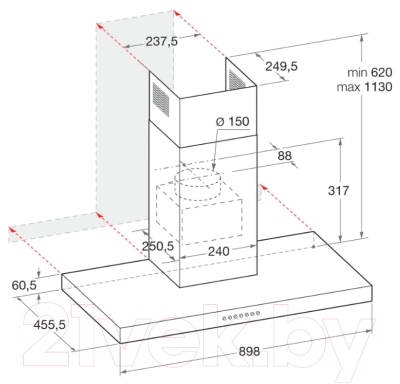 Вытяжка Т-образная Hotpoint-Ariston HHBS 9.8F LT X