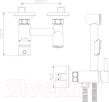 Гигиенический душ Rossinka Silvermix X25-52 - схема