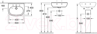 Умывальник Villeroy & Boch O.Novo 50x40 (5360 5001)