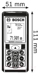 Лазерный дальномер Bosch GLM 80 + GMS 100 M (0.615.994.0AU)