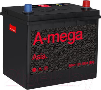 Автомобильный аккумулятор A-mega Asia Standard 60 JR (60 А/ч)