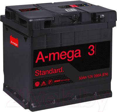 Автомобильный аккумулятор A-mega Standard 50 R (50 А/ч)